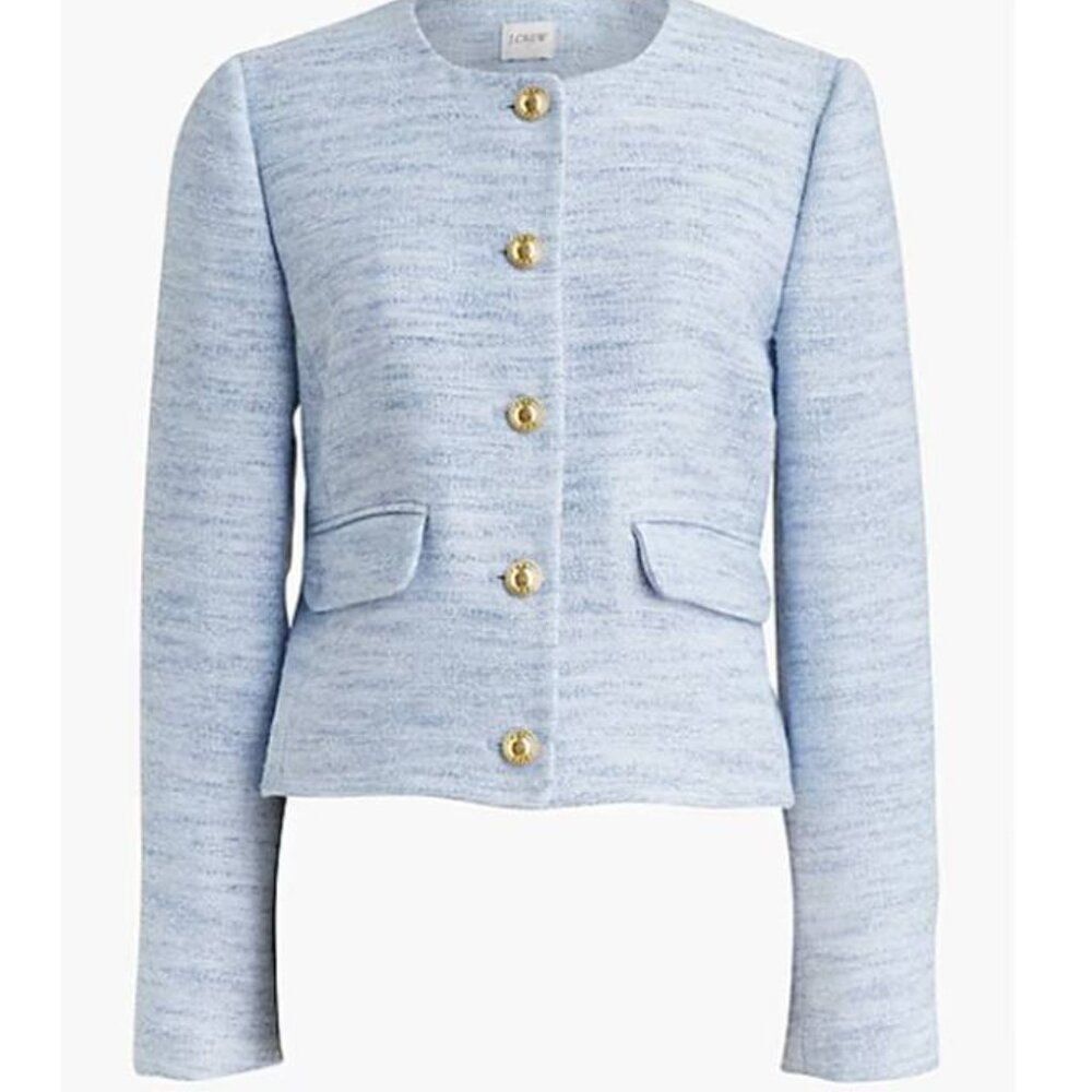 J Crew Women's Tweed Blazer Size18 Classic Elegant Short Coat Office Business